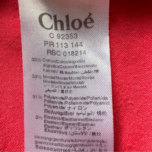 Chloe Long-Sleeve Ruffle-Trim Shift Dress Red Pink Holiday Special Occassion 18 - Picture 6 of 8